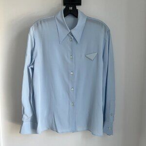 Prada Light Light Blue Button Down Blouse Small
